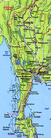 Bild Karte von Thailand